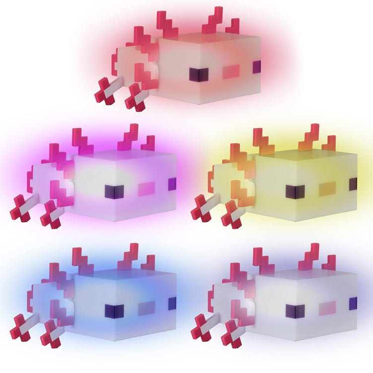 Lampe de table LED Minecraft « Axolotl » – avec batterie et USB-C