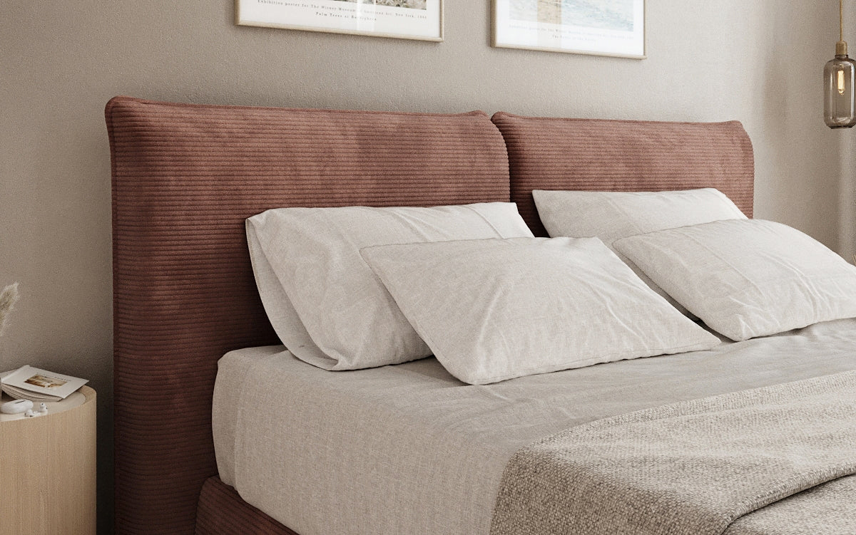 Lit boxspring Pillo en Côtelé