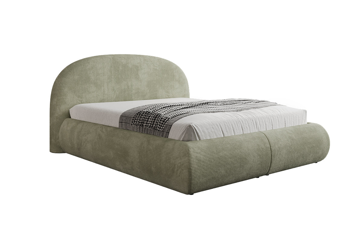 Lit rembourré design Loop en Côtelé avec rangement