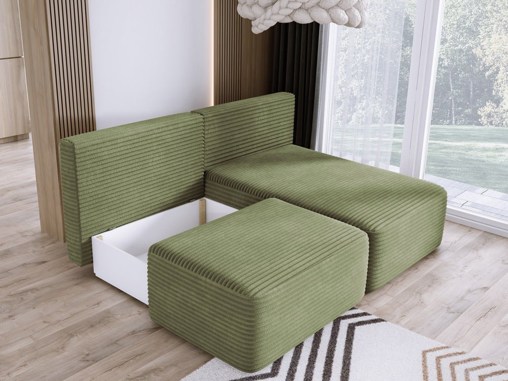 Canapé design Tilia Côtelé avec fonction couchage et rangement