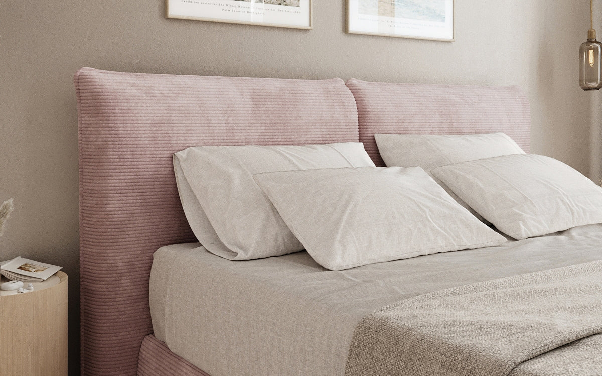 Lit boxspring Pillo en Côtelé