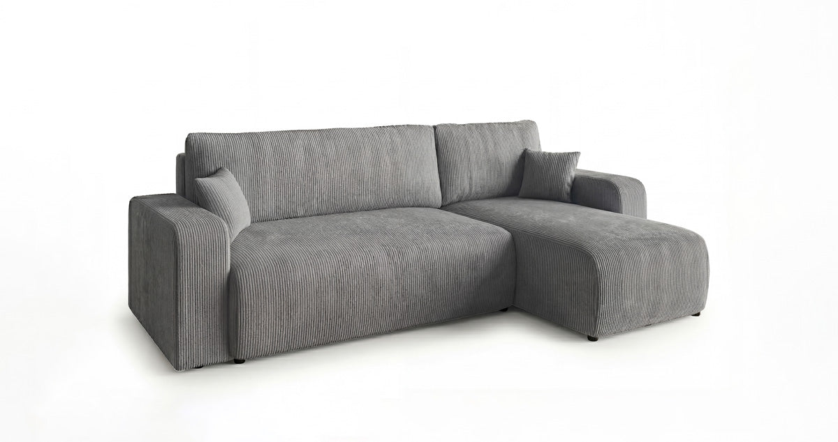 Canapé design Calva avec fonction couchage et pliage en Côtelé