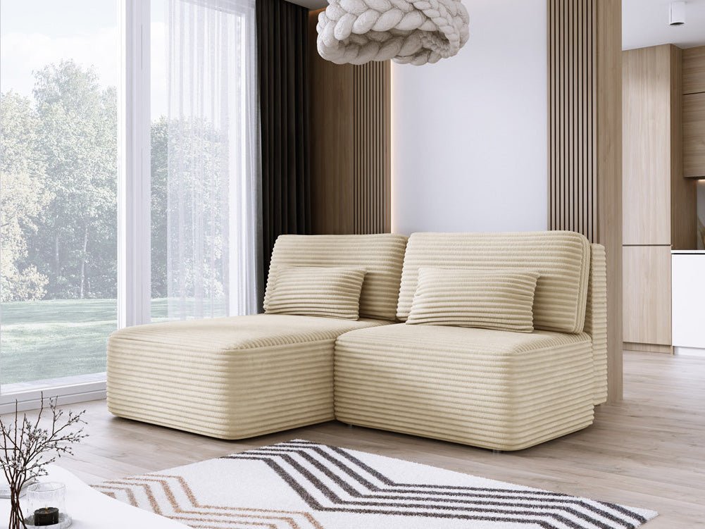 Canapé design Tilia Côtelé avec fonction couchage et rangement
