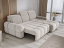 Canapé d’angle design Arosa avec fonction de couchage électrique en Bouclé