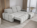 Canapé d’angle design Arosa avec fonction de couchage électrique en Bouclé