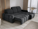 Canapé d’angle design Arosa avec fonction de couchage électrique en Bouclé