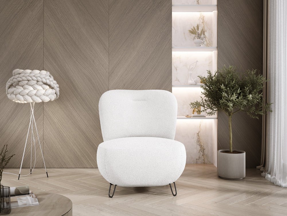 Fauteuil design Tokyo en Bouclé