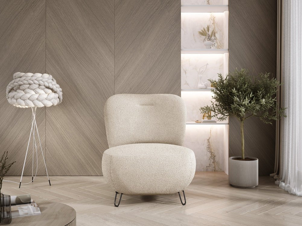 Fauteuil design Tokyo en Bouclé