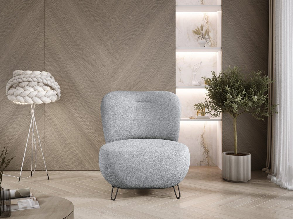 Fauteuil design Tokyo en Bouclé
