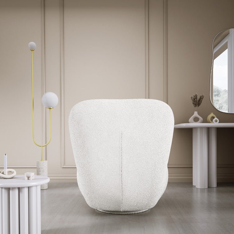 Fauteuil design Kyoto 360° fonction pivotante en Bouclé