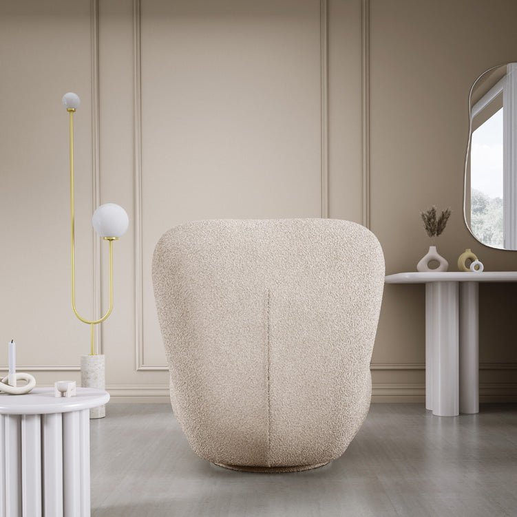 Fauteuil design Kyoto 360° fonction pivotante en Bouclé