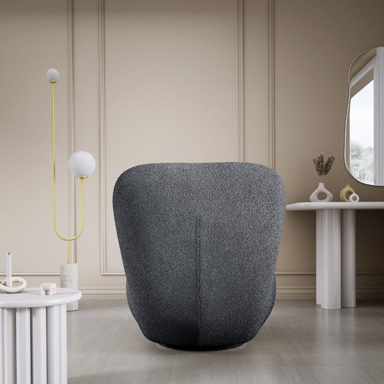 Fauteuil design Kyoto 360° fonction pivotante en Bouclé