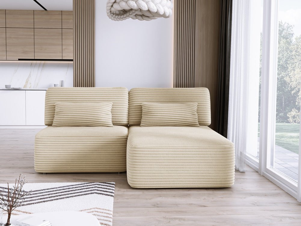 Canapé design Tilia Côtelé avec fonction couchage et rangement