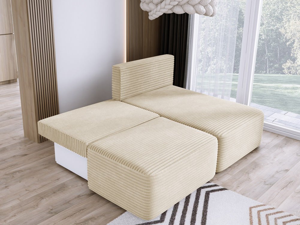 Canapé design Tilia Côtelé avec fonction couchage et rangement