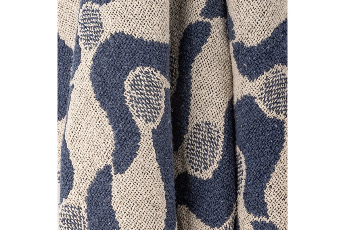 Plaid Valea - Bleu, en coton recyclé