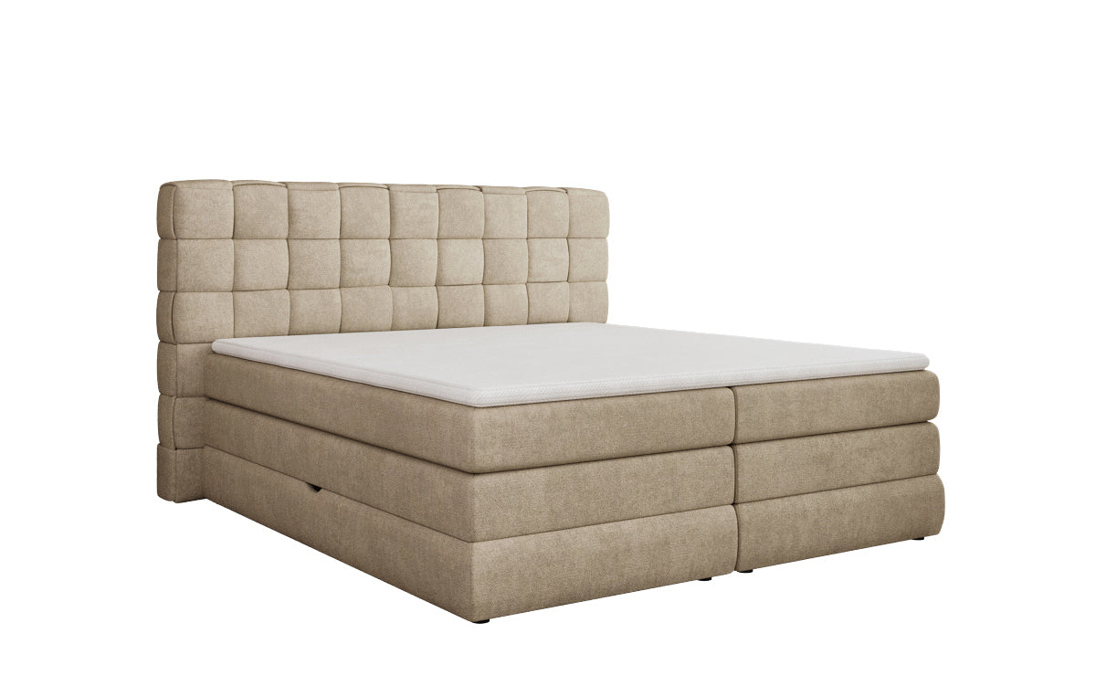 Lit boxspring Trama avec espace de rangement en Tissu