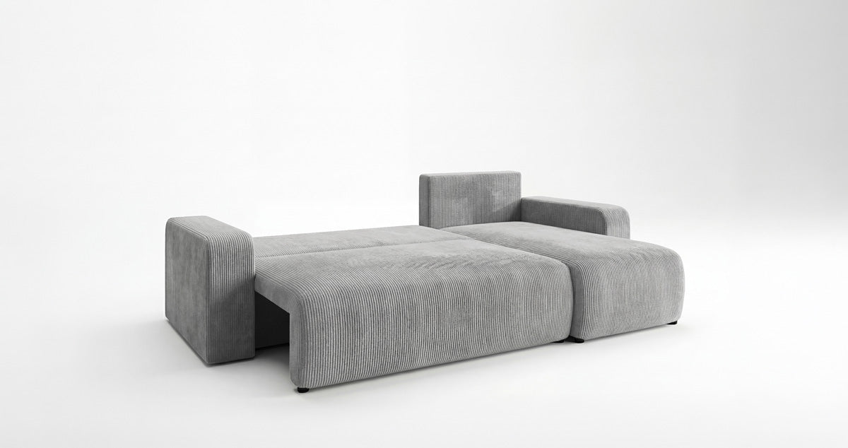 Canapé design Calva avec fonction couchage et pliage en Côtelé
