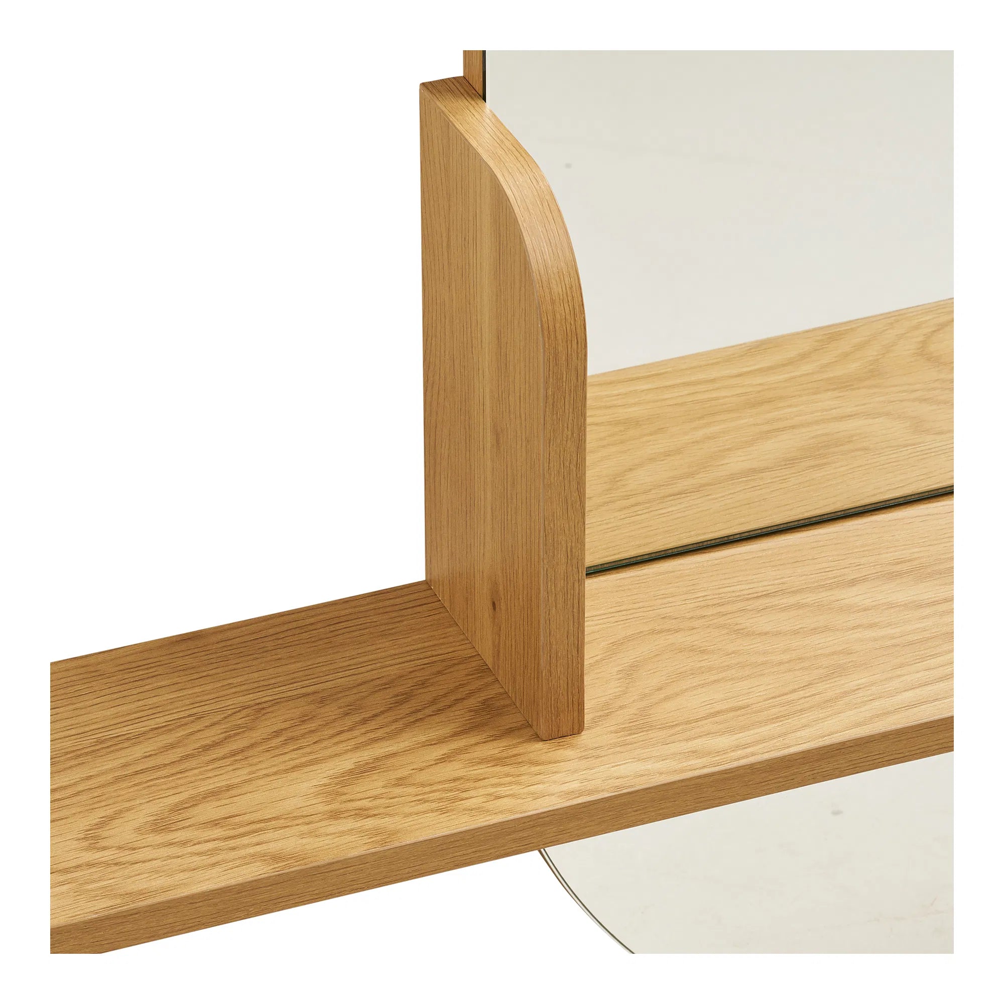 Miroir Barco avec étagère – Fonction & Design en aspect chêne