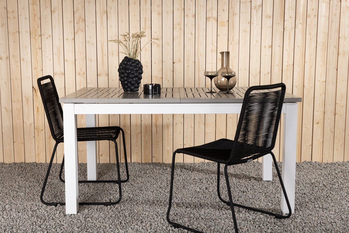 Table à manger de jardin Ravello - Extensible de 152 à 210 cm avec structure en aluminium blanc