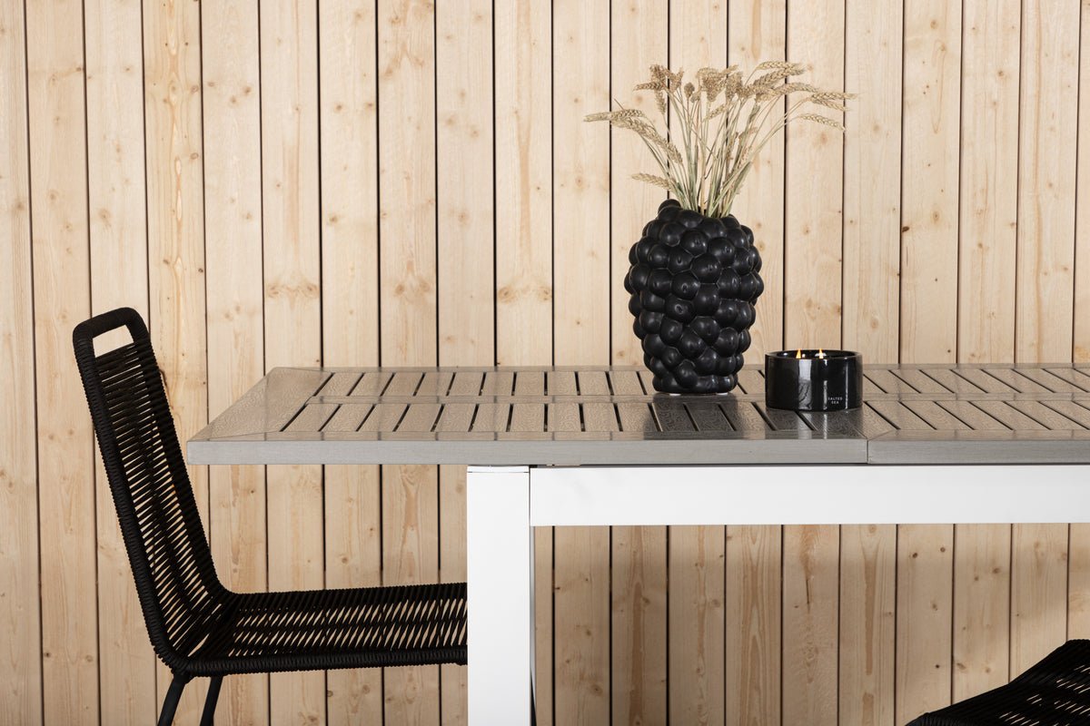 Table à manger de jardin Ravello - Extensible de 152 à 210 cm avec structure en aluminium blanc