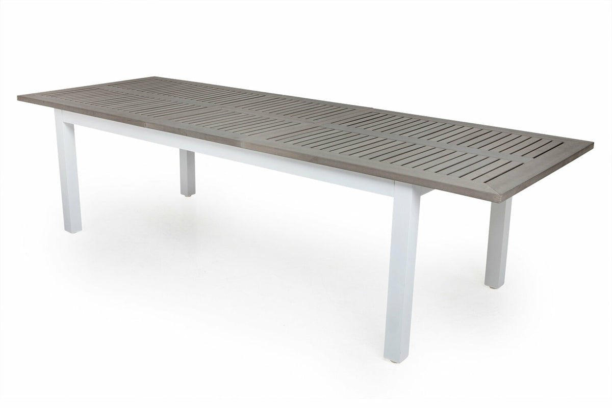 Table à manger de jardin Ravello - Extensible de 152 à 210 cm avec structure en aluminium blanc