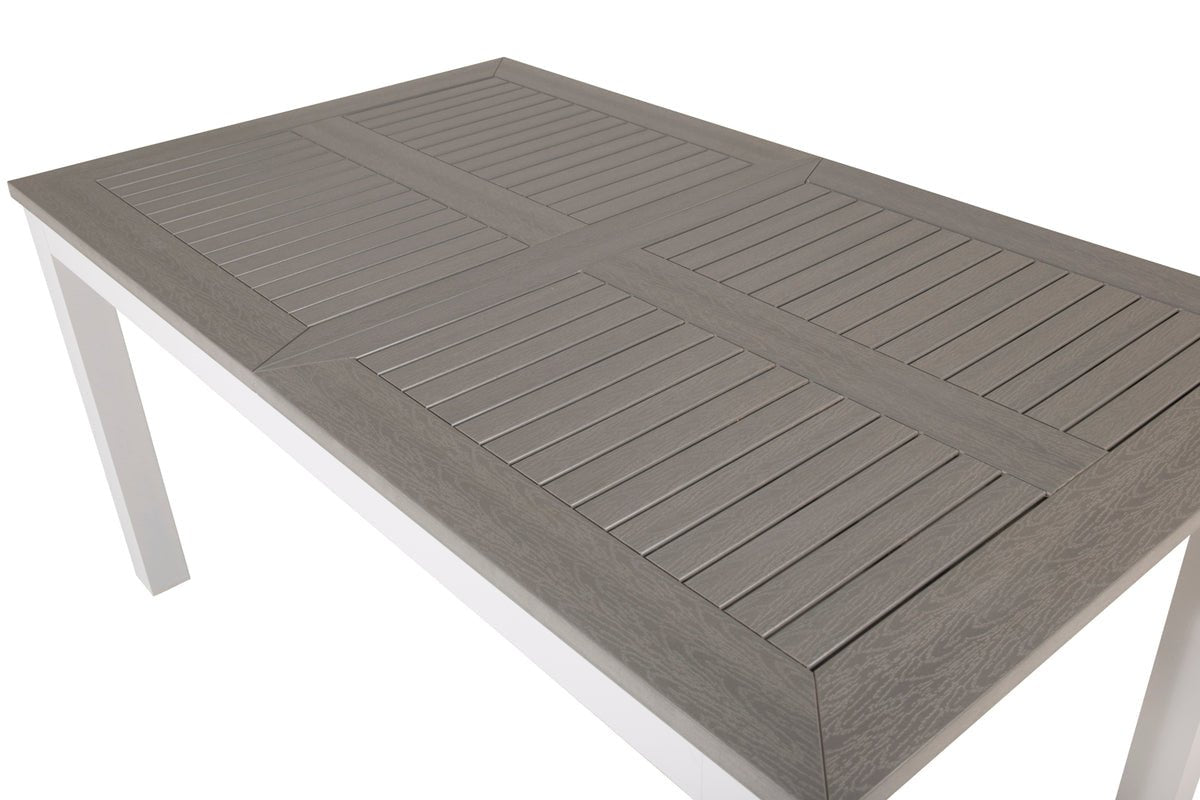 Table à manger de jardin Ravello - Extensible de 152 à 210 cm avec structure en aluminium blanc