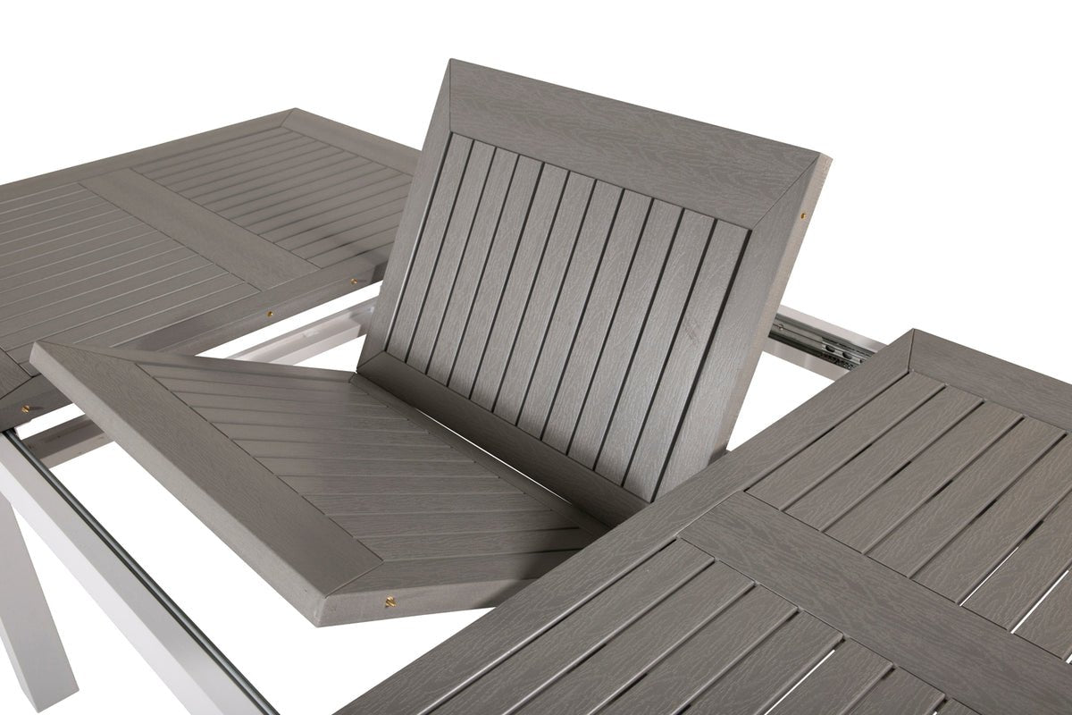 Table à manger de jardin Ravello - Extensible de 152 à 210 cm avec structure en aluminium blanc