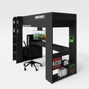 Lit mezzanine gaming Minecraft BaseCamp avec bureau et étagère