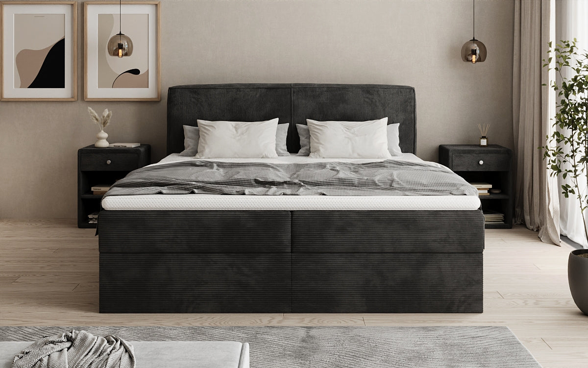 Boxspringbett Marea in Cord mit Stauraum