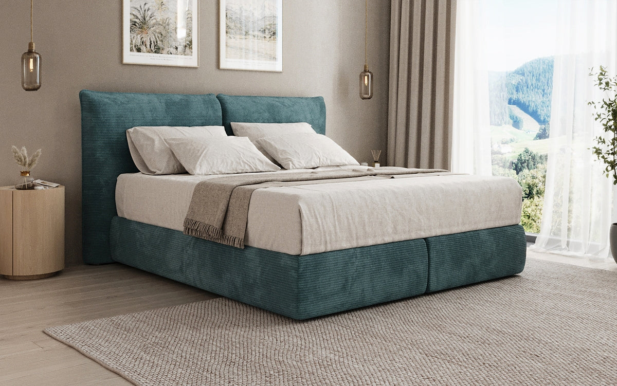 Lit boxspring Pillo en Côtelé