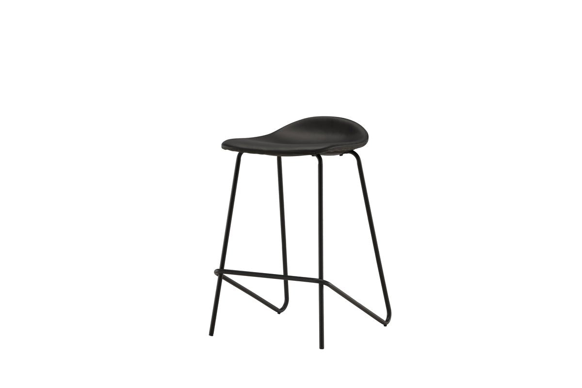 Ensemble de 2 tabourets de bar Georg en noir mat avec assise en PU