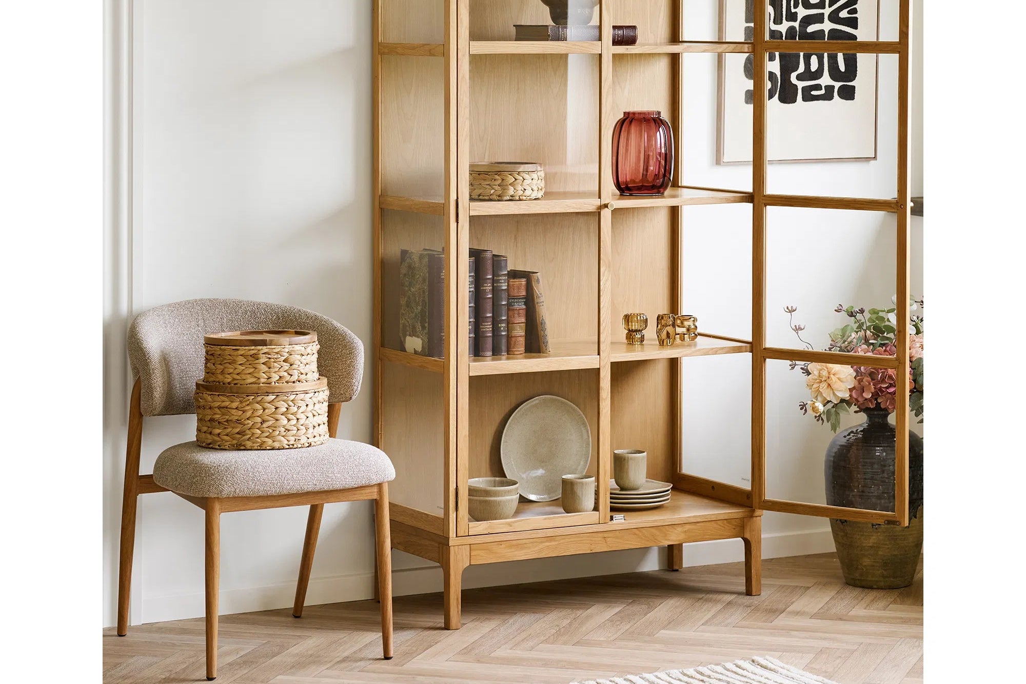 Paniers de rangement Vardina - fabriqués en jacinthe d'eau avec couvercle (lot de 3)