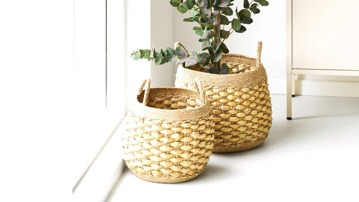 Lot de 2 paniers Shelly - de forme ronde