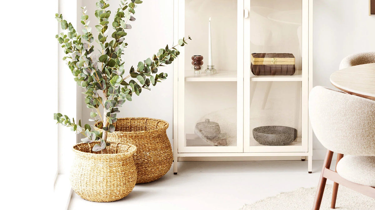 Lot de 2 paniers Medelin - en polyester et Bois