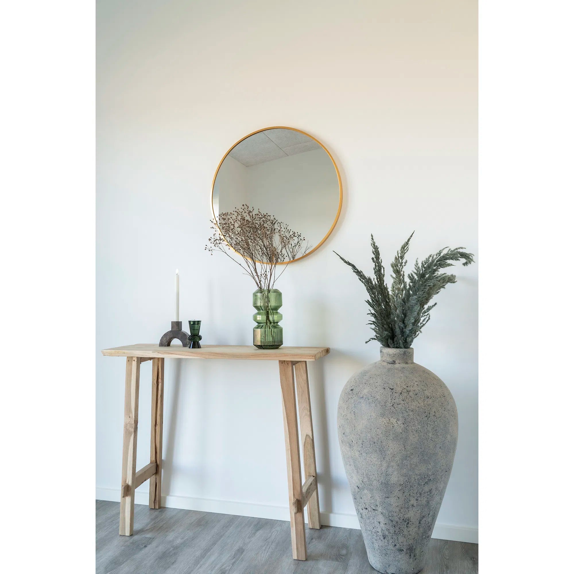 Vase « Verdania » en verre vert cannelé