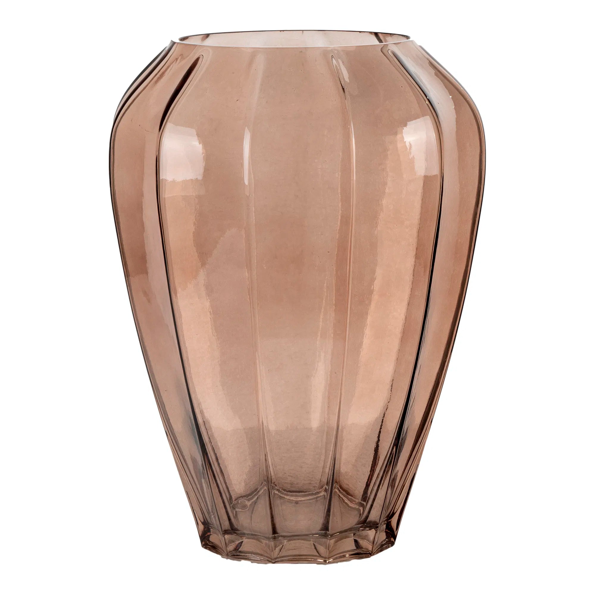 Vase « Oliviera » – Verre brun fumé