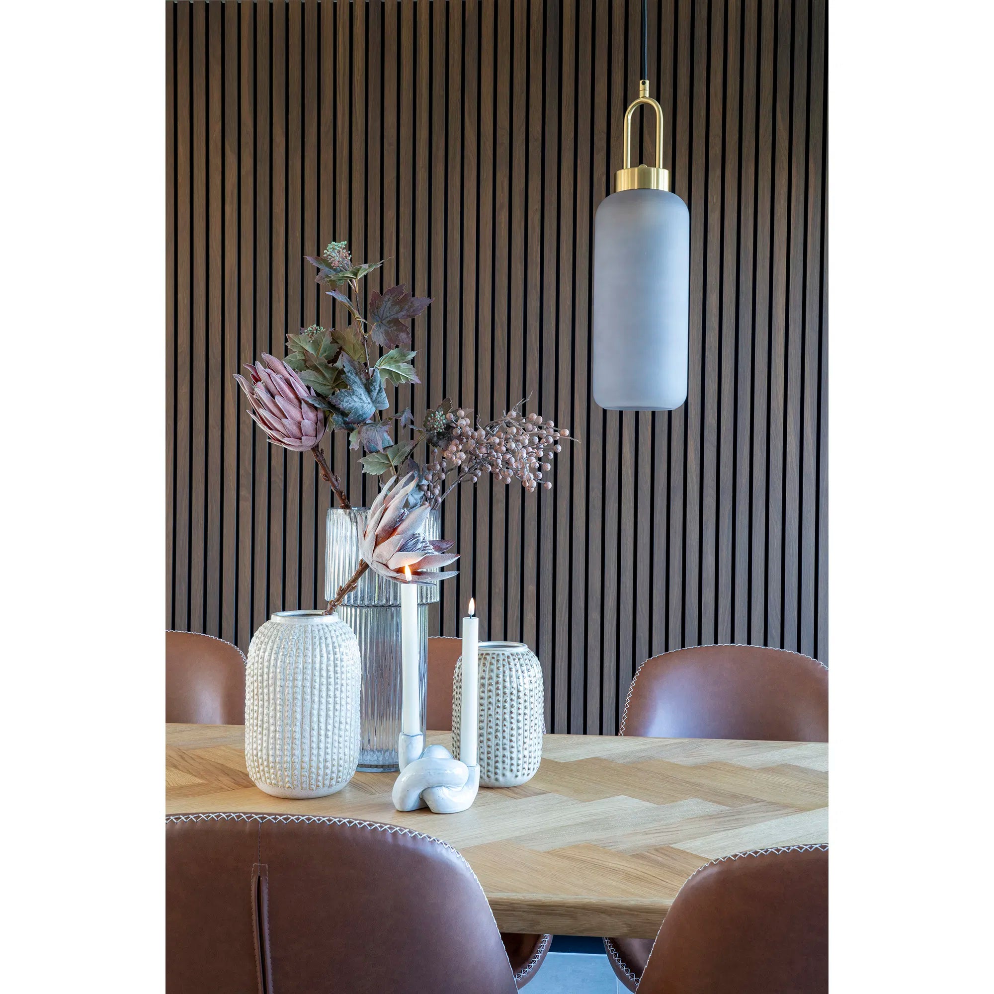 Vase « Oliviera » – Verre brun fumé