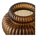 Vase Clara – verre rainuré en brun fumé