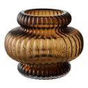 Vase Clara – verre rainuré en brun fumé
