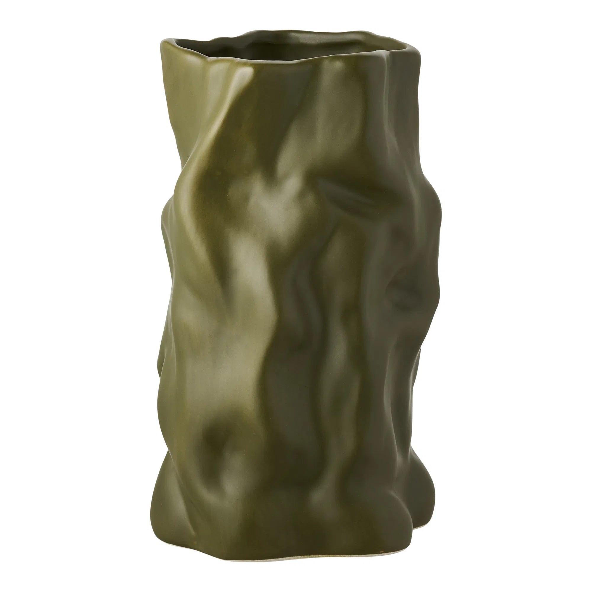 Vase « Olive Flow » – Céramique en forme organique