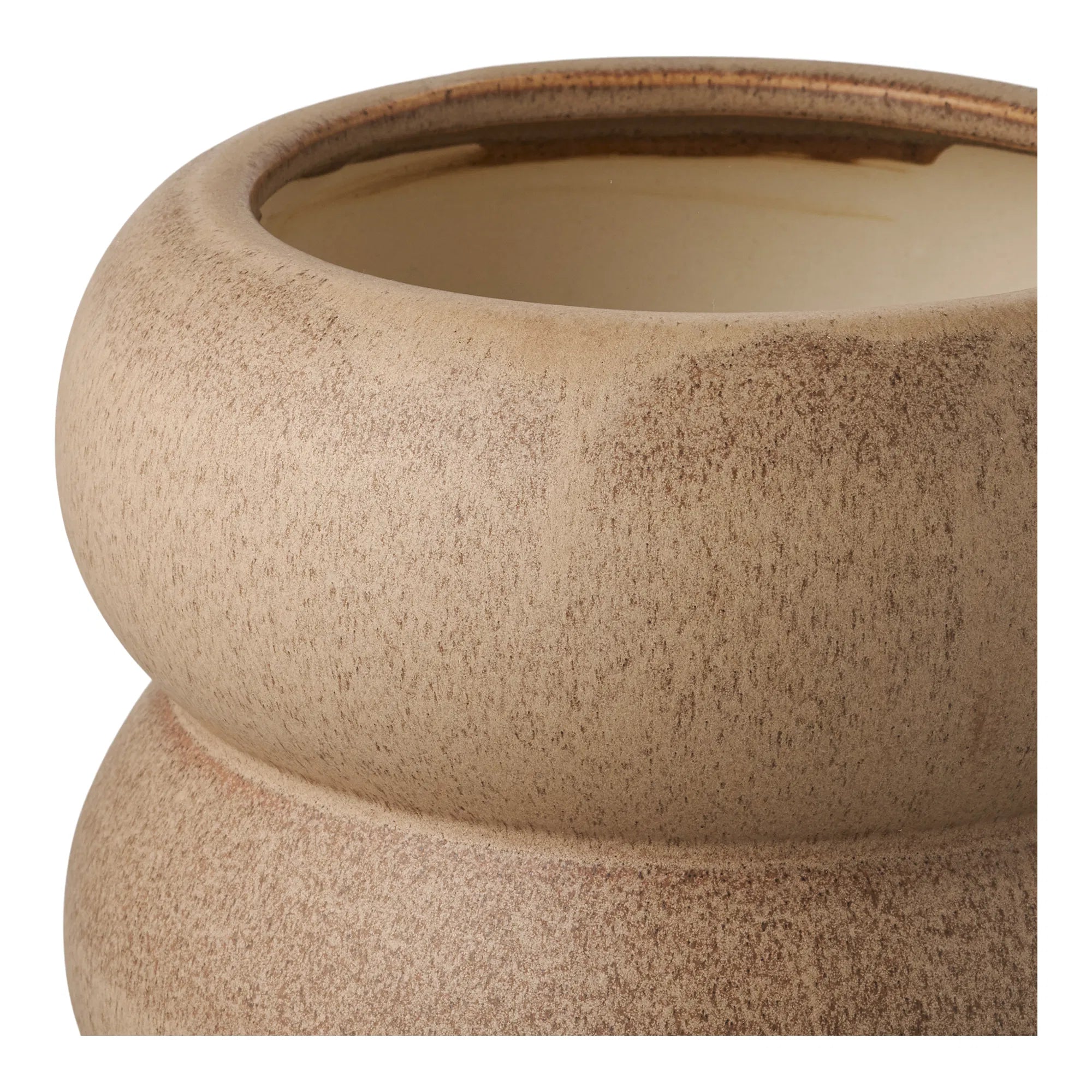 Pot de fleurs « Arvello » – Design en céramique marron avec forme organique
