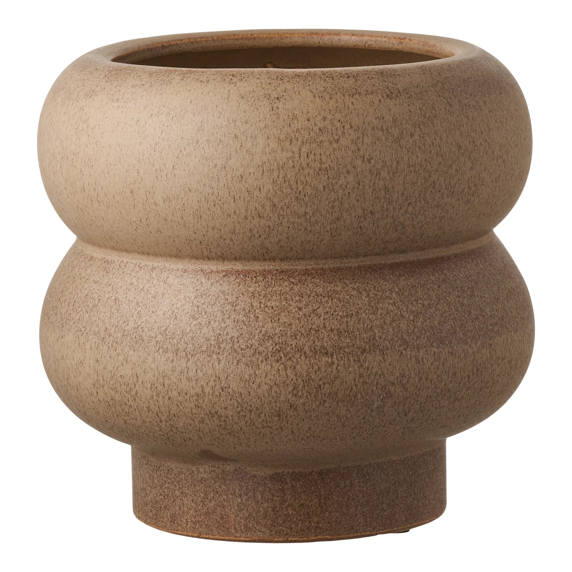 Pot de fleurs « Arvello » – Design en céramique marron avec forme organique
