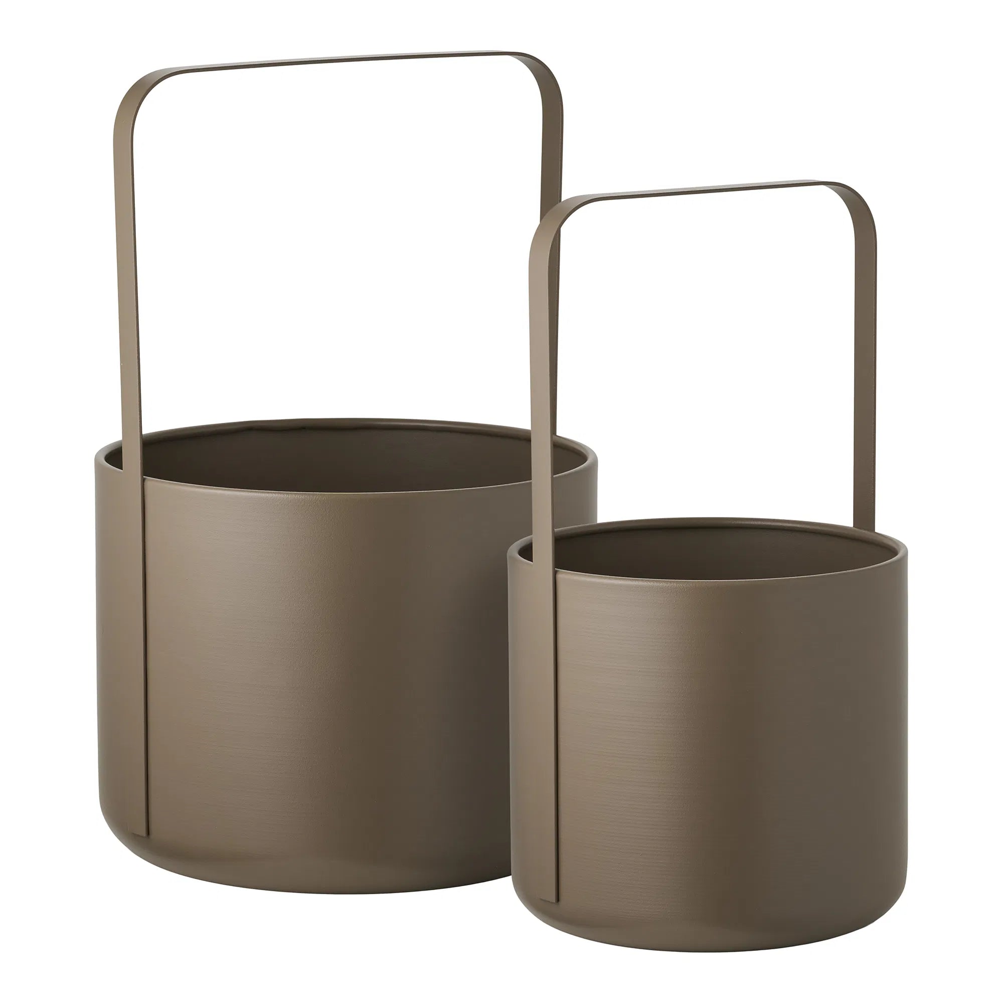 Pot de fleurs « Arvion » – lot de 2 en acier brun