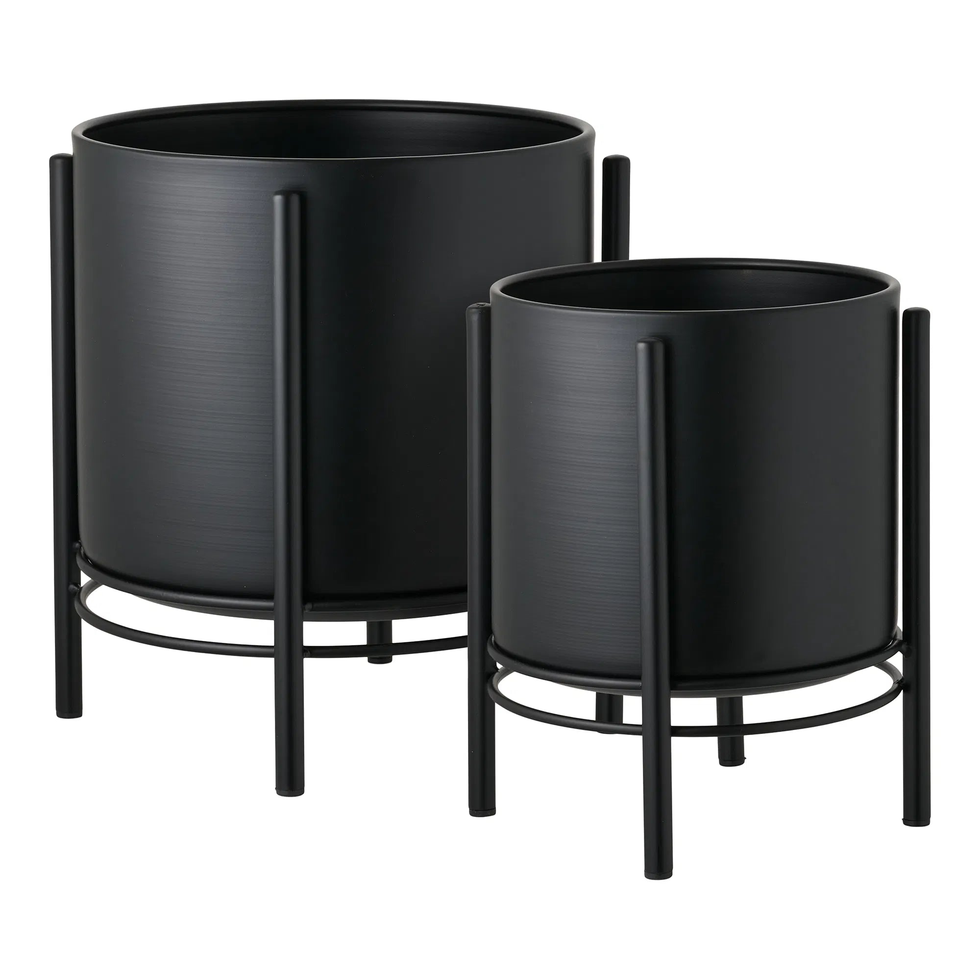 Pot de fleurs « Nerano » – lot de 2 en acier noir