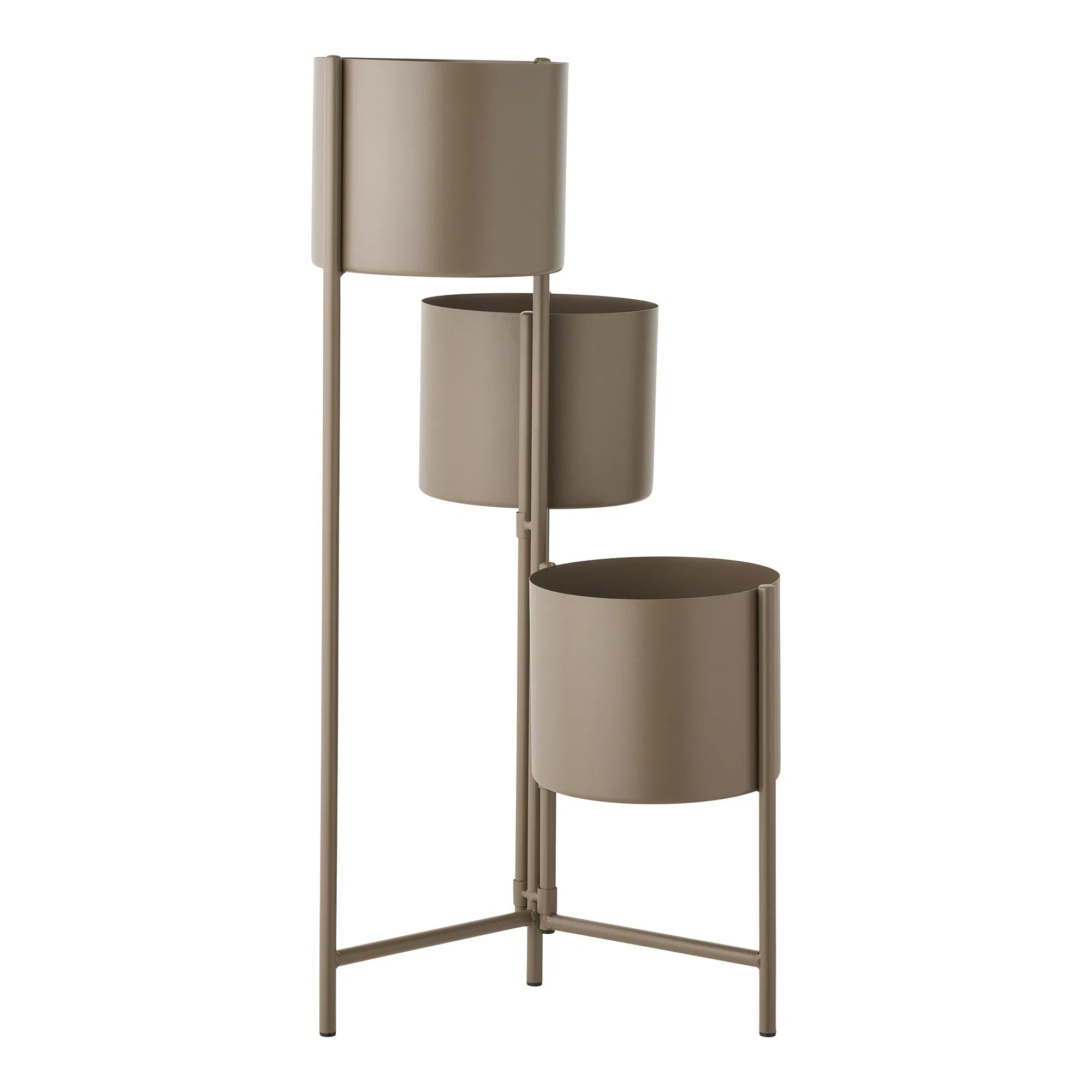 Pot de fleurs « Marven » – acier laqué Marron avec design moderne en 3 parties