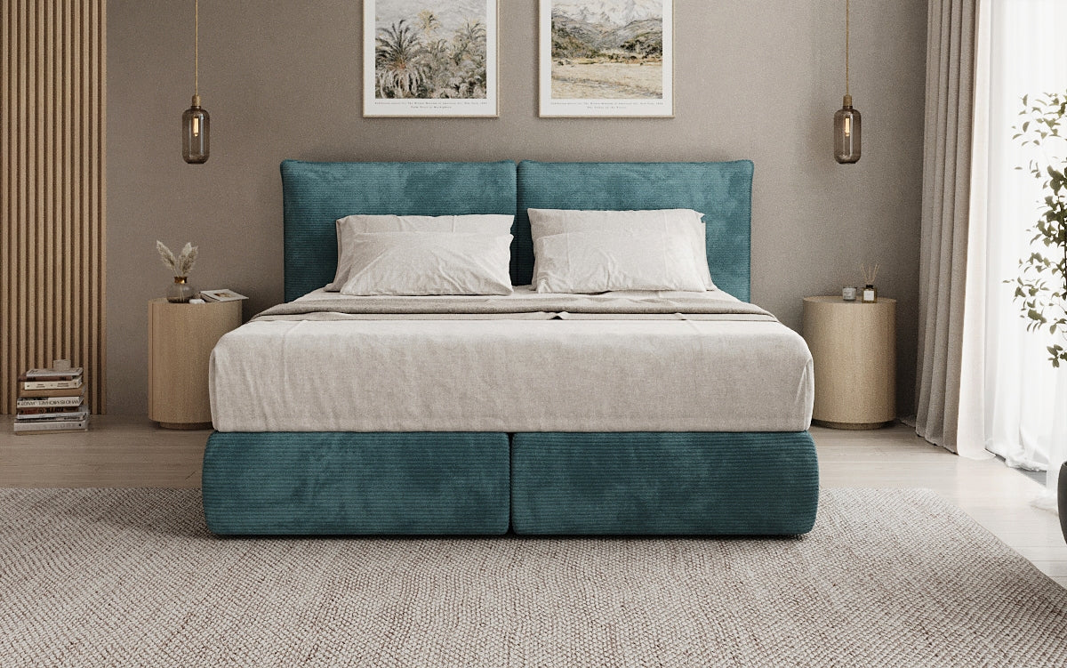 Lit boxspring Pillo en Côtelé