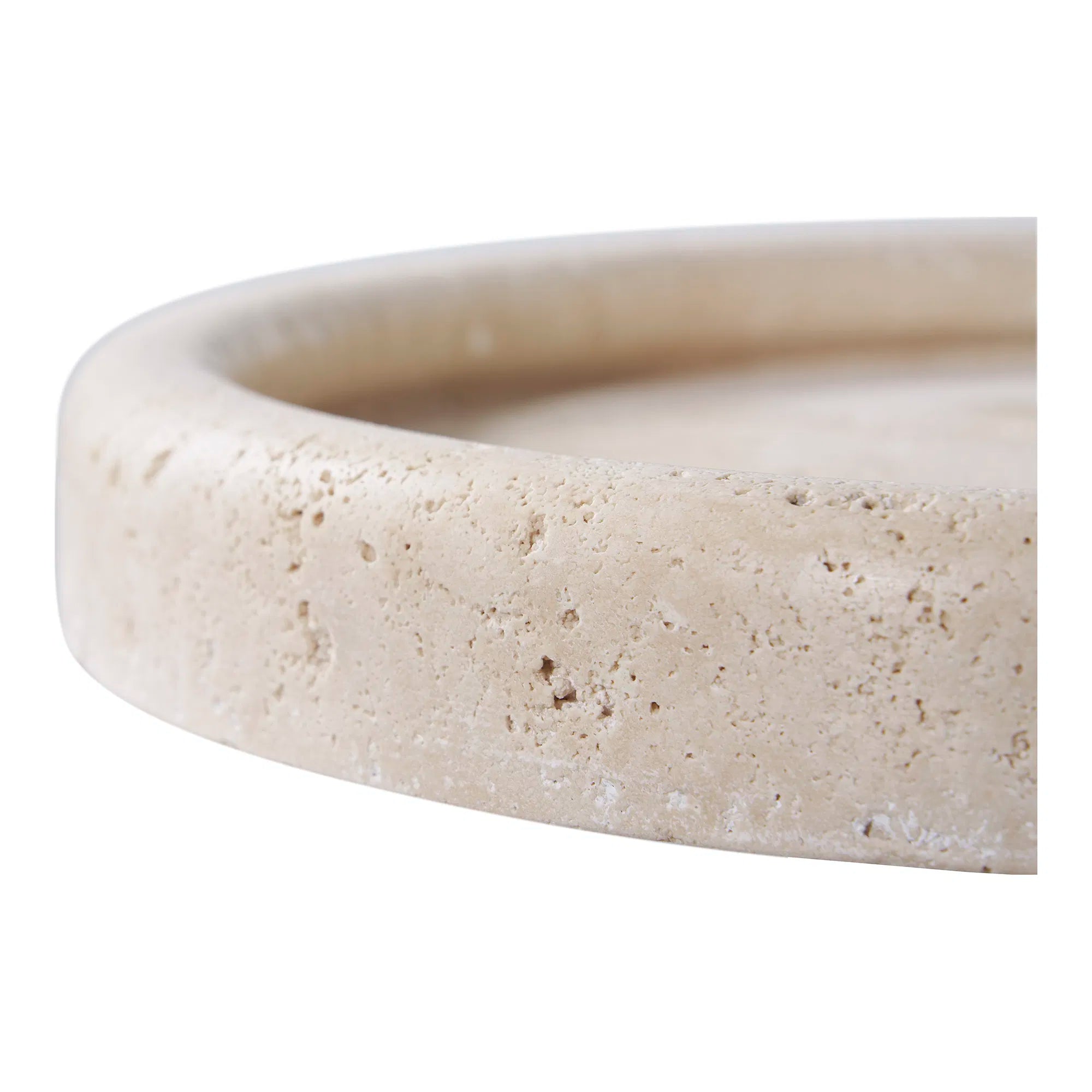 Tablett „Teranova“ – Travertin, Beige (Ø 25,5 cm)