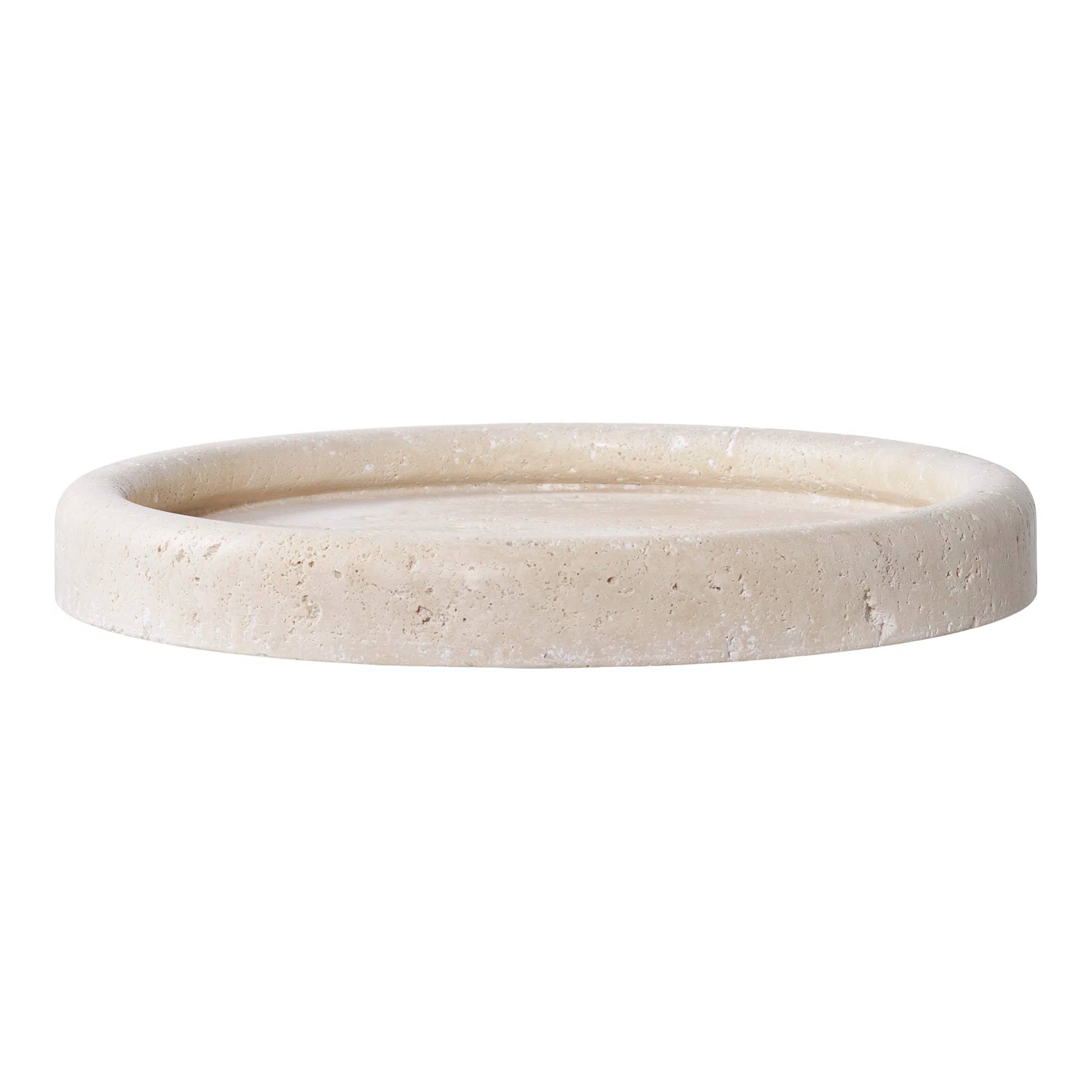 Tablett „Teranova“ – Travertin, Beige (Ø 25,5 cm)