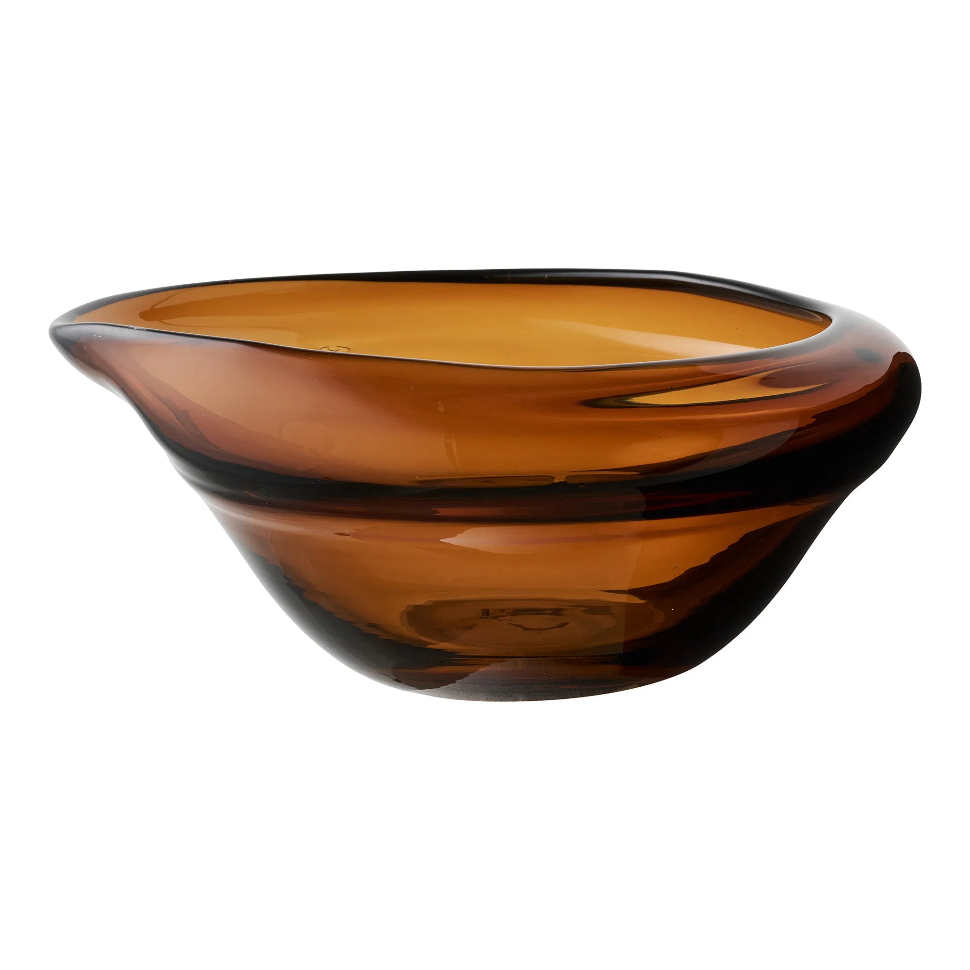 Coupe « Marvella » – Verre soufflé bouche en brun fumé