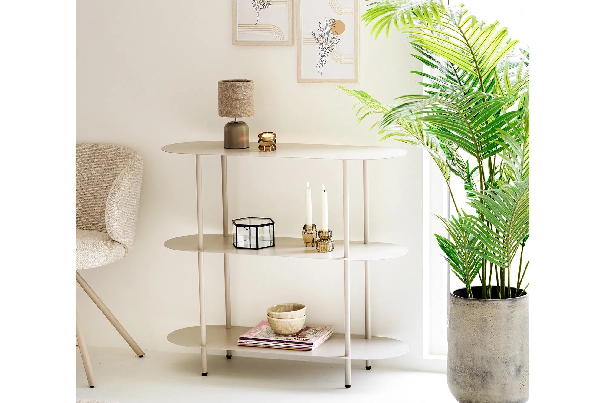 Boîte de rangement Varnelle - en verre avec cadre en métal (lot de 2)